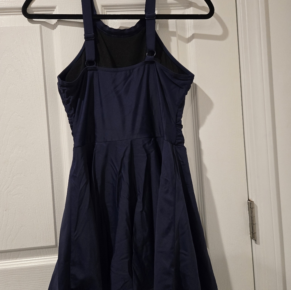 Womens Runched One Piece Swimdress - Picture 2 of 5